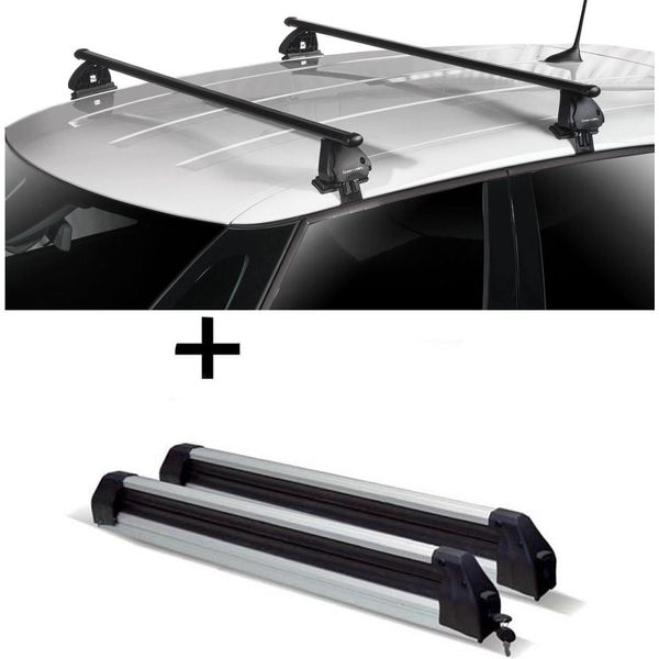 Portasci Silver Ice Estensibile + Portatutto Vdp Evo In Acciaio Compatibile Con Per Seat Altea (5P) 5 Porte 2004-2015-image
