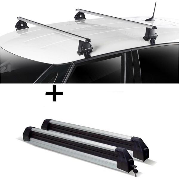 Portasci Silver Ice Estensibile + Portapacchi Vdp Evo Alu Compatibile Con Renault Megane Iv 5 Porte A Partire Dal 2016-image
