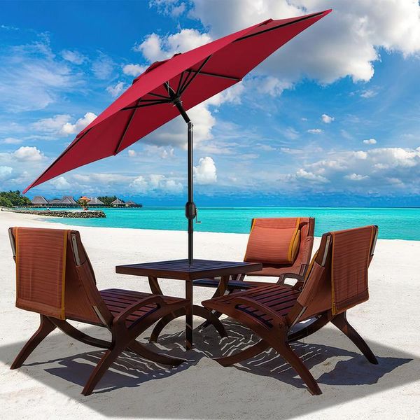 Ombrellone Karpal 2,7 M Idrorepellente Da Giardino UV40+ Patio Con Manovella Colore:Rosso-image
