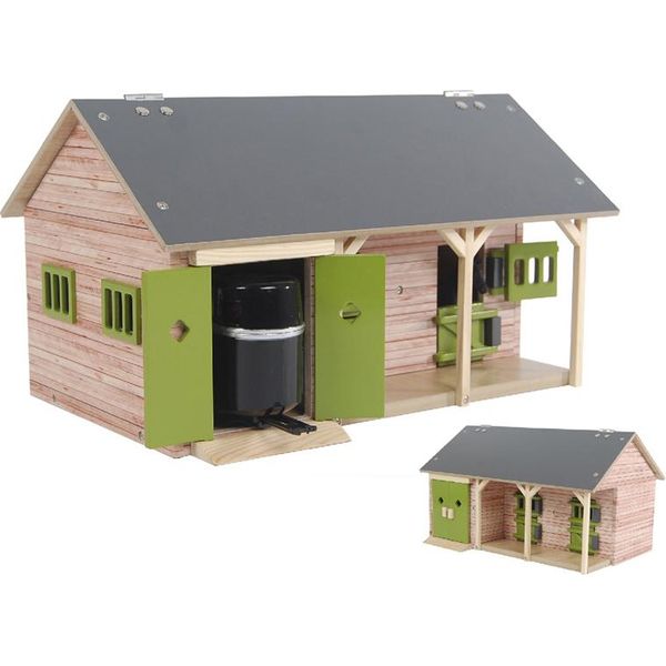 Kidsglobe Stalla Per Cavalli Con 2 Stalle E Capannone 1:32-image