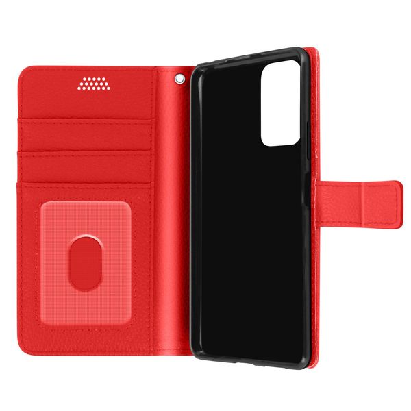 Avizar, Xiaomi Redmi Note 10 Pro Custodia In Pelle Finta Con Slot Per Schede E Funzione Stand, Rosso-image