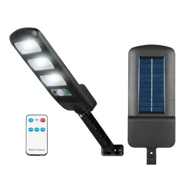 Lampada Solare Con Sensore Di Movimento E Crepuscolare Applique Da Esterno Illuminazione Da Esterno 24W 1800Lm Telecomando (3 X Led Cob)-image
