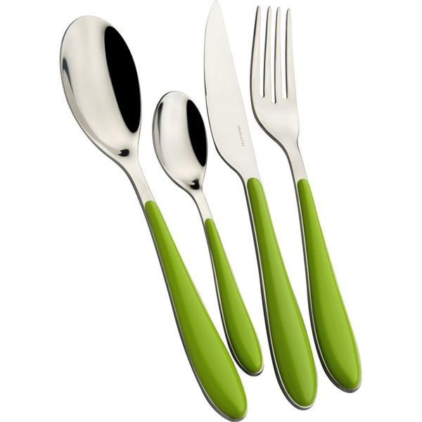 Besteckset Set 24 Pezzi Per 6 Persone Posate In Acciaio Inox Verde Bugatti-image