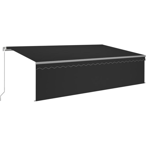 Vidaxl Tenda A Scomparsa Manuale Con Tenda A Rullo E Led 5X3 M Antracite-image