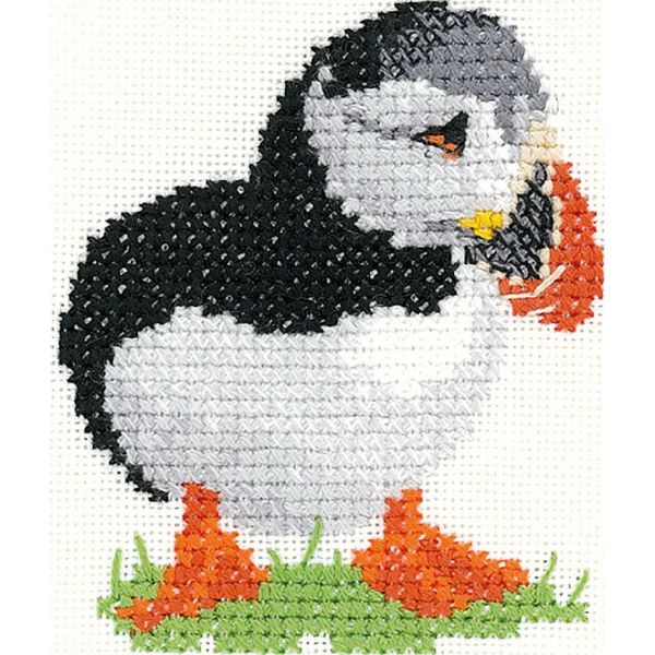 Set Per Punto Croce Heritage Aida "Puffin"", Schema Contato, LFPF1477-A, 6X7Cm"-image