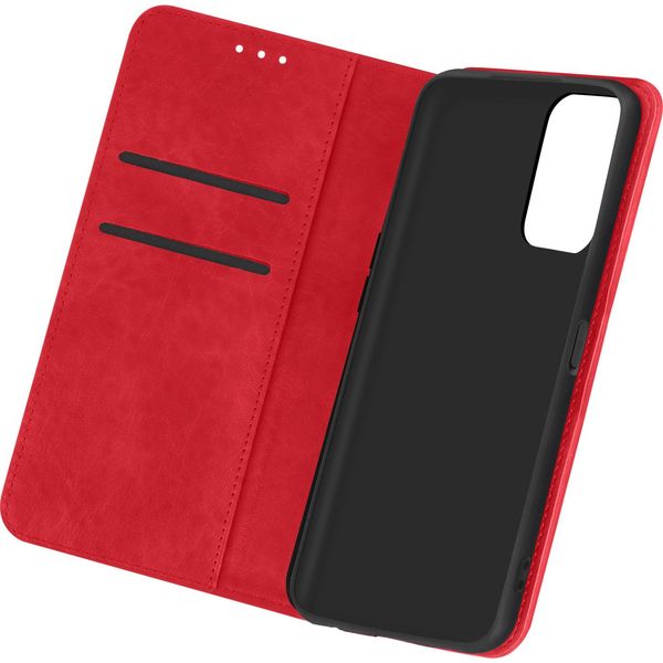 Flip Cover Con Portafoglio, Custodia In Pelle Finta Per Oppo A16 / A16S - Rosso-image