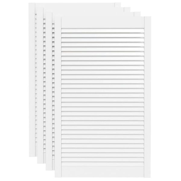 Vidaxl Armadio Ante A Persiana Design 4 Pezzi Bianco 99,3X59,4 Cm Legno Massello-image