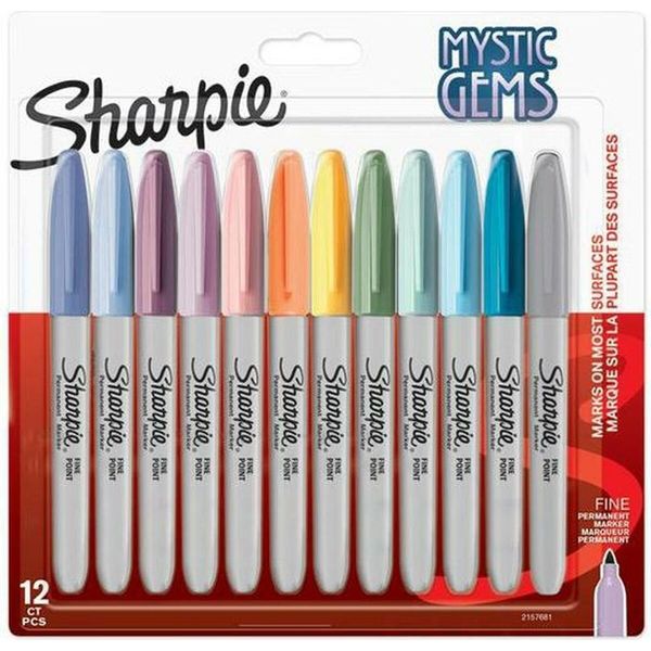 Sharpie Permanentmarker Rundspitze F 0,9Mm Edelsteinfar.12Er Blister-image