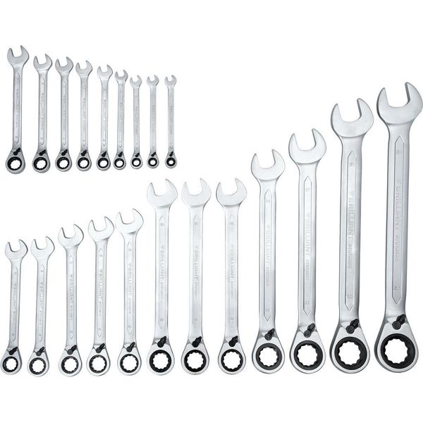 Brilliant Tools Bt 0013221 - Set Di Chiavi Ad Anello A Cricchetto Reversibili 6 - 32-image