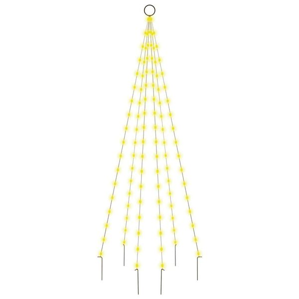 Vidaxl Albero Di Natale A Led Per Pennone Bianco Caldo 108 Led 180 Cm-image