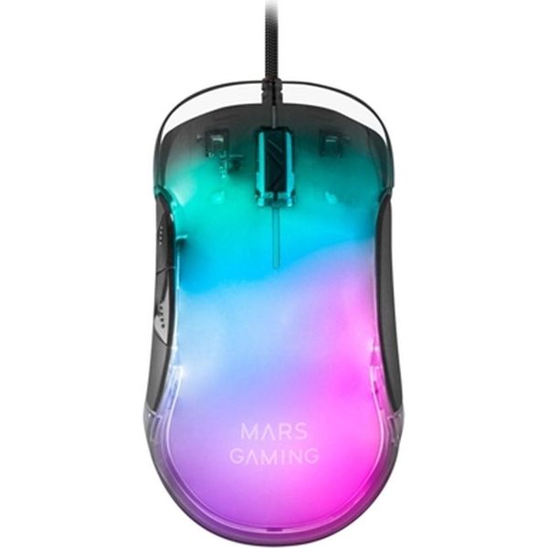Mars Gaming Mmglow, Mouse Da Gioco Rgb Chroma-Glow, Superficie Lucida, Ultraleggero, 12800 Dpi, Nero-image
