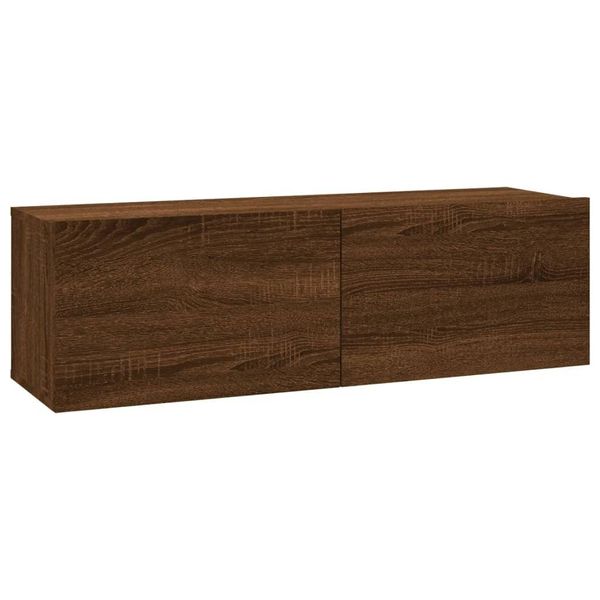 Parete Attrezzata Per Tv In Rovere Marrone 100X30X30 Cm Materiale In Legno-image