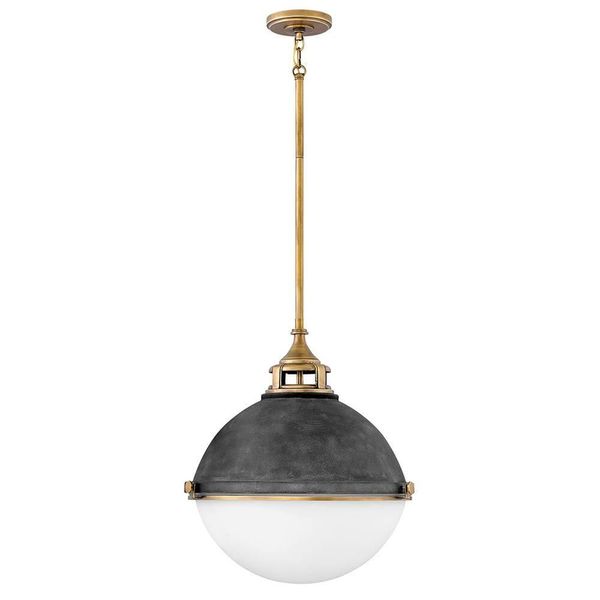Fletcher 3Xe27 60W Quintiesse Zinco Invecchiato / Ottone Vecchio Lampada A Sospensione-image