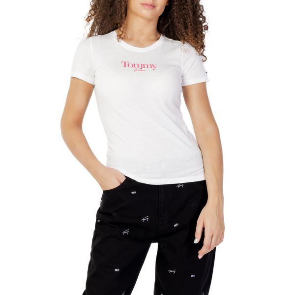 Tommy Hilfiger Jeans T-Shirt Donna Cotone Bianco GR68677 - Taglia: S-image