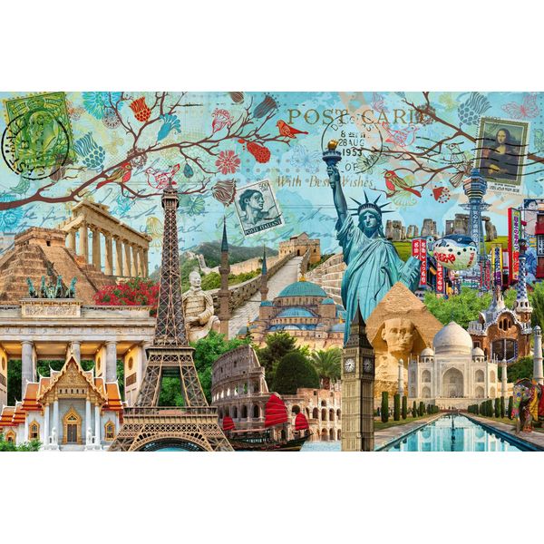 5000-Piece Postcard Of Monuments Puzzle. Adults And Children From 14 Years Old. Cities And Monuments. 17118. Ravensburger-image