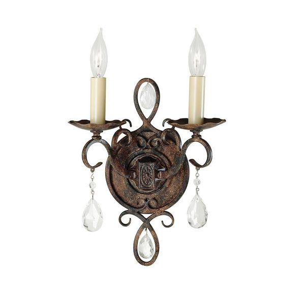 Chateau Doppia Lampada Da Parete Decorativa In Cristallo 2Xe14 60W Feiss-image
