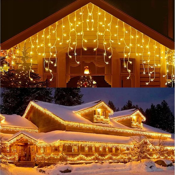 Illuminazione Natalizia Per Esterni IP44 Tenda Luminosa Catena Luminosa Moon In The Room 15 M 136 Lampadine Led Bianco Caldo-image