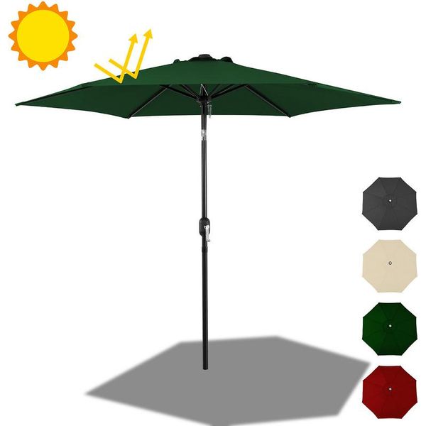 Ombrellone Jiubiaz Ø300Cm, Ombrellone Da Giardino, Non Pieghevole, Telo Dell'ombrellone Con Rivestimento In Pa, Protezione Uv Fino A Upf 50+, Senza Supporto, Verde-image