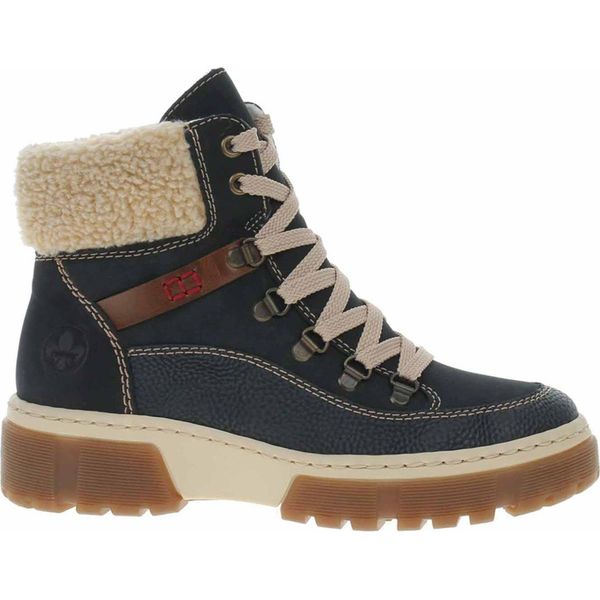Rieker X8638-14 Stivali Da Donna, Sintetici, Blu Scuro, Fodera Calda, Plantare Estraibile - Scarpe Da Donna Stivaletti / Stivali Alla Moda, Blu, Altezza Tacco: 10 Mm-image