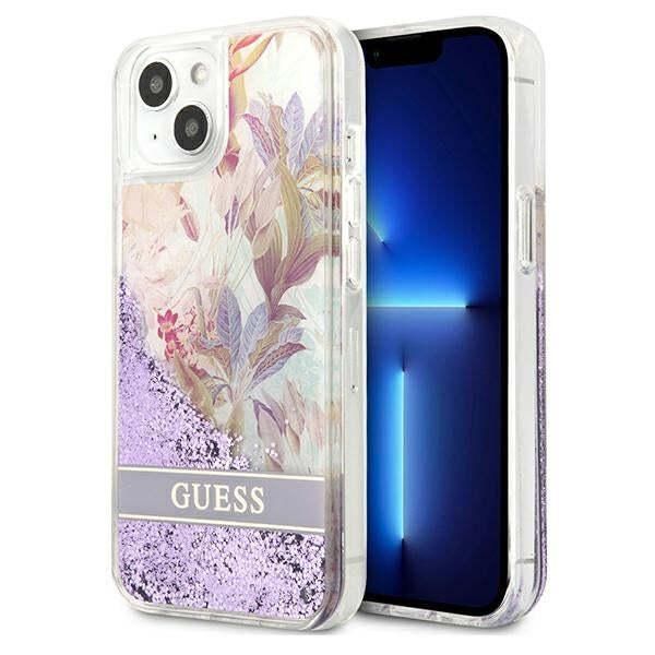 Guess GUHCP13SLFLSU Iphone 13 Mini 5.4 "Purple/Purple Hardcase Flower Liquid Glitter"-image