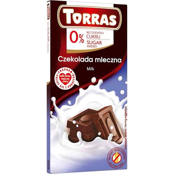 Torras Cioccolato Al Latte Senza Glutine E Senza Zuccheri Aggiunti (75G), 38995-image