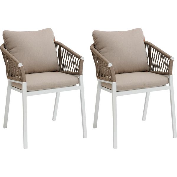 Set Di 2 Poltrone Da Giardino Oriengo Taupe & White - HespéRide-image