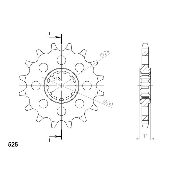 Pignone Supersprox Silent 525 - 16T Cst-1591:16|Silent, Gommato-image