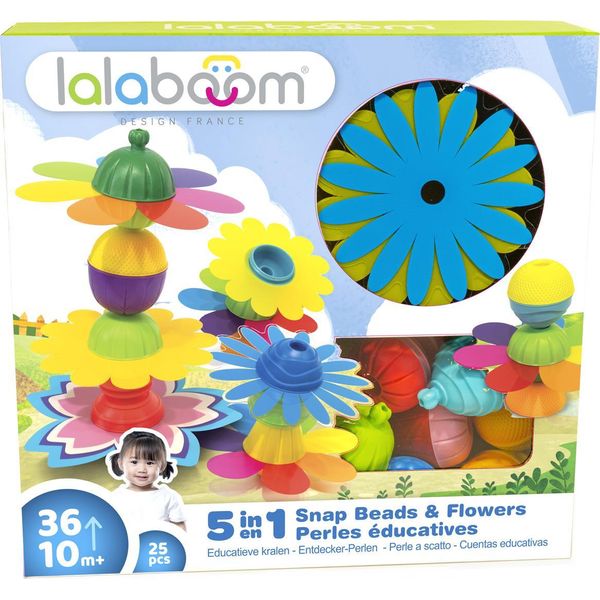 Lalaboom Perline E Fiori Per L'apprendimento - Set Da Gioco 25 Pezzi-image