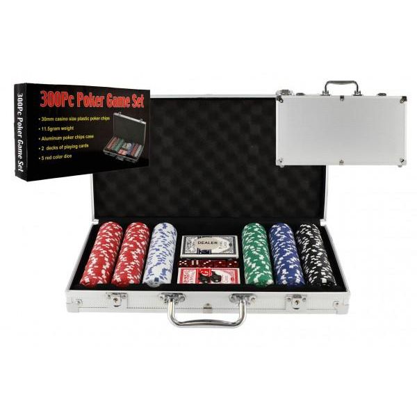 Set Da Poker 300Pz + Carte + Dadi In Valigetta Di Alluminio-image