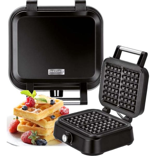 Robusta Piastra Per Waffle In Metallo Nero Mpm MGO-40 High Power-image