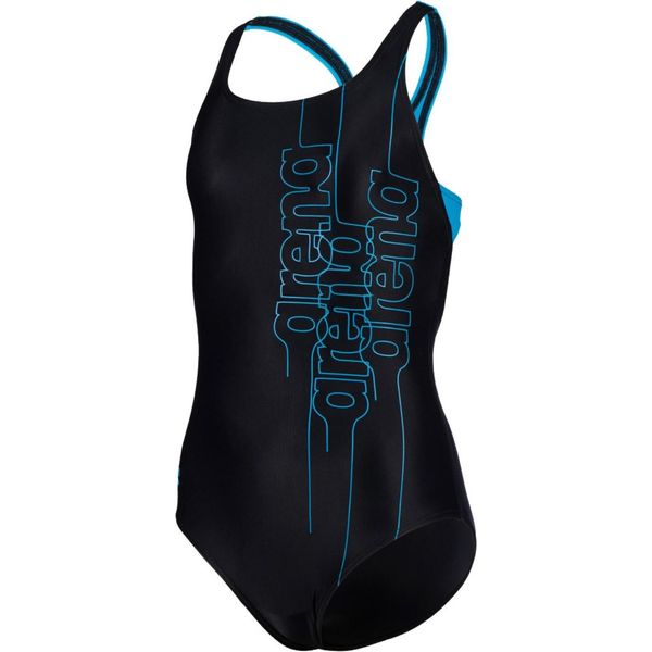 Costume Da Bagno Arena Da Bambina Swim Pro Back Graphic Nero/Turchese-image