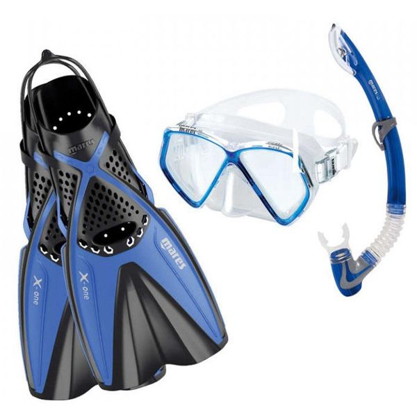 Mares Aquazone Set X One Marea Set Da Snorkeling Blu Eu 35-38 Blu Eu 35-38-image