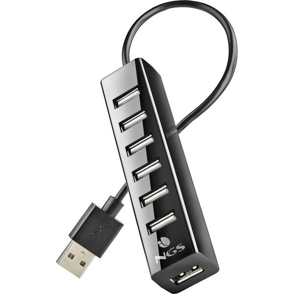 Ngs Ihub7 Tiny Hub Usb 2.0 - 7 Porte Usb 2.0 - Adattatore Di Alimentazione - Velocità Fino A 480Mbps-image