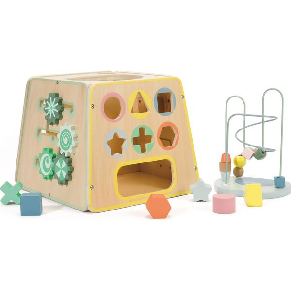 Mondo Classico Cubo Sensoriale Educativo In Legno 6In1-image