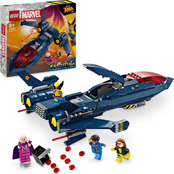 Lego Marvel X-Jet Degli X-Men, Modellino Di Aereo Da Costruire Con Le Figure Di Wolverine E Rogue, Giocattolo Di Supereroi Per Bambini, Regalo Per Ragazzi E Ragazze A Partire Dagli 8 Anni 76281-image