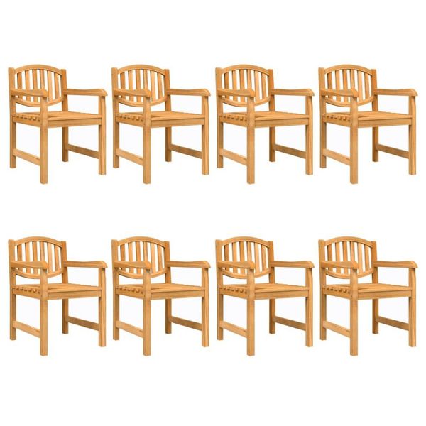 Vidaxl Sedie Da Giardino 8 Pezzi 58X59X88 Cm In Legno Massiccio Teak-image