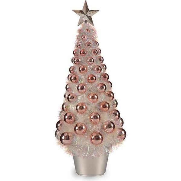 Albero Di Natale Iridescente 21,5 X 51 X 21,5 Cm In Plastica Polipropilene Rosa-image