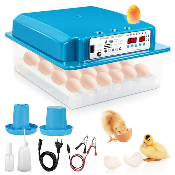 Incubatrice Yakimz Incubatrice Digitale Incubatrice Piana Con Display Lcd Sistema Di Rotazione + Controllo Della Temperatura Per Polli, Oche, Anatre, Piccioni, Quaglie, Uccelli 36 Uova Verde-image