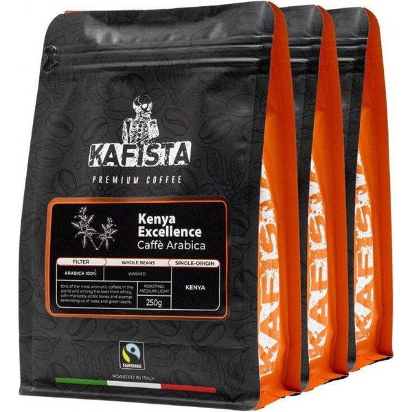 Kafista "Kenya Excellence"" - Caffè In Grani, 100% Arabica, Torrefatto In Italia 3X250G"-image