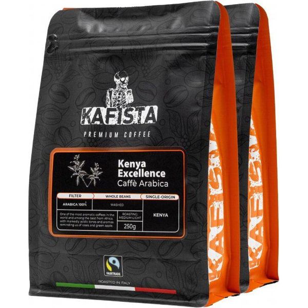 Kafista "Kenya Excellence"" - Caffè In Grani, 100% Arabica, Torrefatto In Italia 2X250G"-image