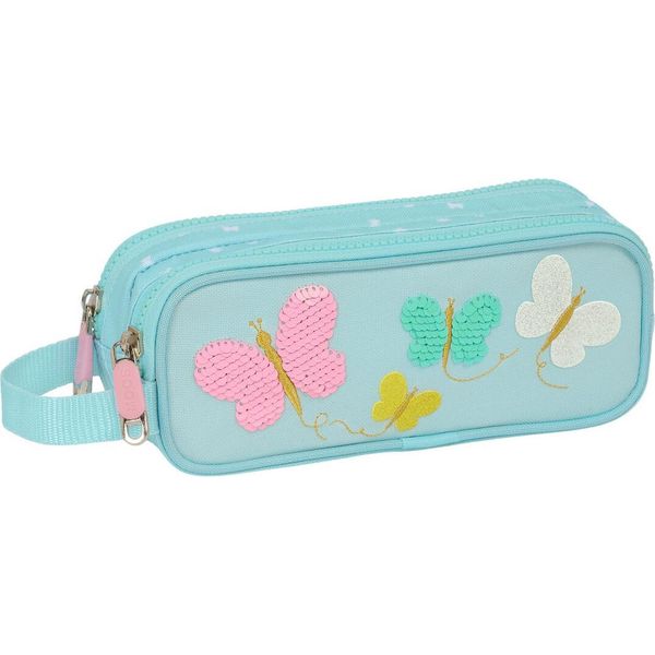 Moss Butterflies Astuccio Doppio Multiuso Azzurro 21 X 8 X 6 Cm-image