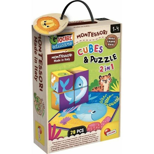 Montessori Holz 2 In 1 Cubo E Puzzle-image