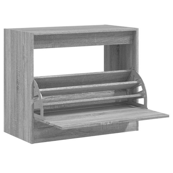 Vidaxl Scarpiera Grigia Sonoma 80X42X69 Cm Materiale A Base Di Legno-image