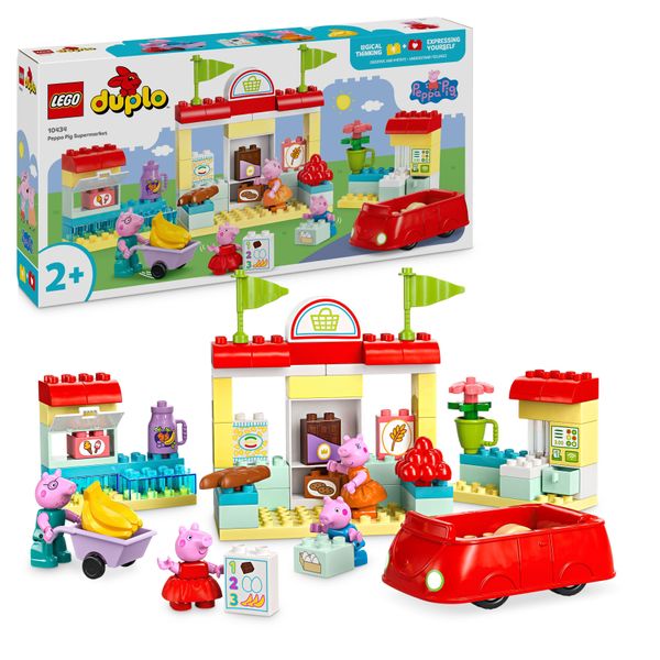 Lego Duplo 10434 Il Supermercato Di Peppa: Giocattolo Educativo Creativo E Playset, Regalo Per Bambini E Bambine Dai 2 Anni In Su, Promuove La Destrezza-image