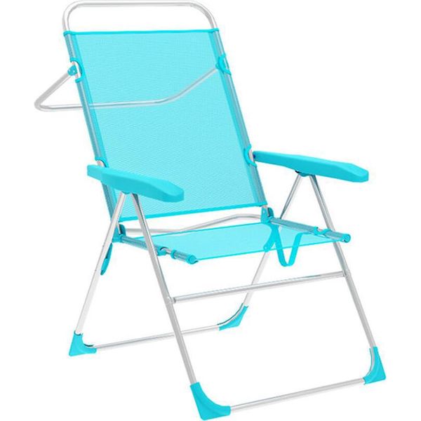 Sedia Pieghevole Marbueno 5 Posizioni Alluminio Acquamarina Spiaggia E Piscina 59X61X97 Cm 10310-image
