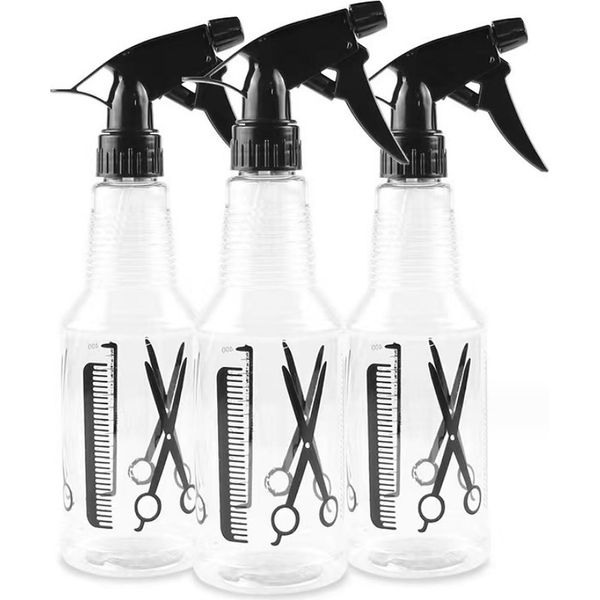 Set Di 3 Flaconi Spray Per Parrucchieri - Spruzzatore Manuale Per Capelli Da 500 Ml - Nebulizzatore Per Piante Flacone A Pompa Riutilizzabile Flacone Spray Per Acqua Flacone Spray Per Piante Vuoto-image