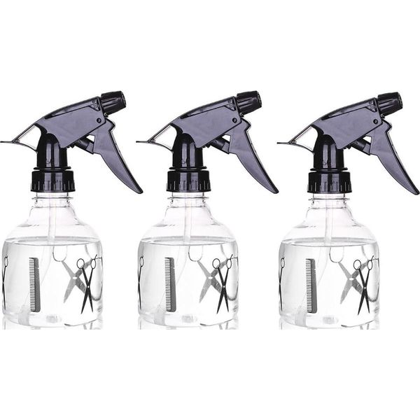 Set Di 3 Flaconi Spray Per Parrucchieri 250Ml - 3 Pezzi Spruzzatore Manuale Per Capelli Nebulizzatore Flacone Spray Per Piante Flacone A Pompa Riutilizzabile Nebulizzatore Acqua Flacone Spray Per Piante Vuoto-image