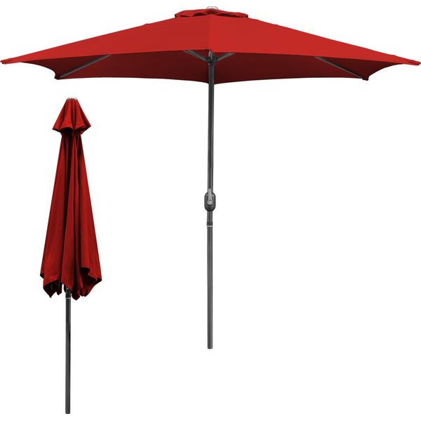 Ombrellone Ø3,5 M Ombrellone Da Giardino Ombrellone Da Terrazza Ombrellone A Braccio Ombrellone Da Mercato Ombrellone Da Spiaggia - Rosso-image