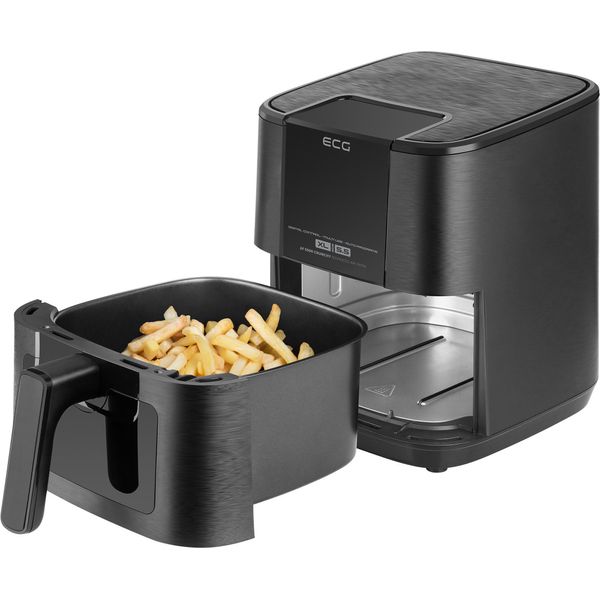 Ecg Af 5500 Crunchy Single 5.5 L Stand-Alone 1350 W Hot Air Fryer Black-image