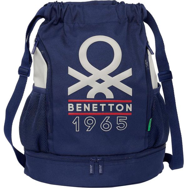 Zaino Per Bambini Benetton Varsity Grey Navy Blue 35 X 40 X 1 Cm-image
